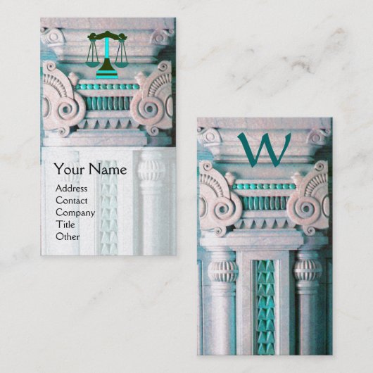 司法法律事務所，弁護士モノグラムパール紙 名刺 (正面/裏面)