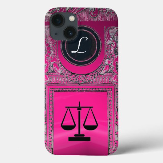 司法法律事務所、弁護士モノグラムピンク Case-Mate iPhoneケース (裏面)
