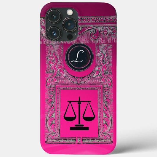 司法法律事務所、弁護士モノグラムピンク Case-Mate iPhoneケース (裏面)