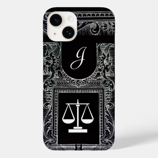 司法法律事務所，弁護士モノグラムブラック Case-Mate iPhoneケース (裏面)