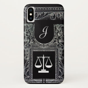 司法法律事務所,弁護士モノグラムブラック iPhone X ケース