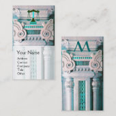 司法法律事務所,弁護士モノグラムブルーホワイト 名刺 (正面/裏面)