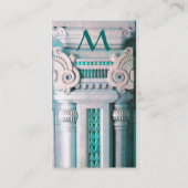 司法法律事務所,弁護士モノグラムブルーホワイト 名刺 (裏面)