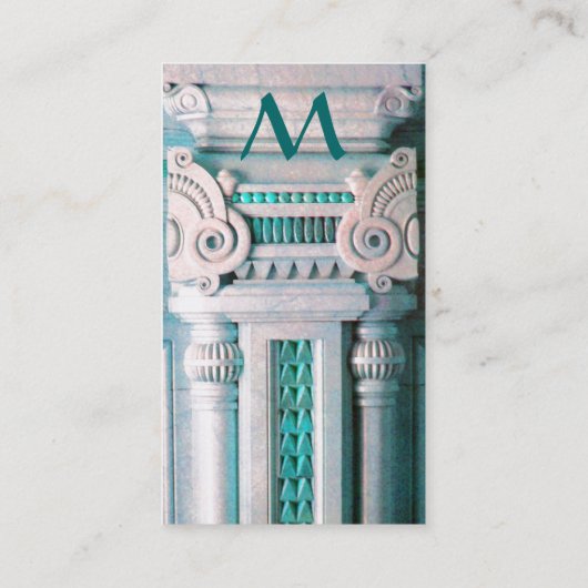 司法法律事務所，弁護士モノグラムブルーホワイト 名刺 (裏面)