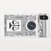 司法法律事務所,弁護士モノグラムホワイト Case-Mate iPhoneケース (裏面(横))