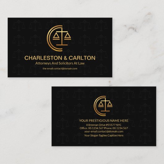 司法看はかりで測板モチーフ法ミニマリスト 名刺 (正面/裏面)