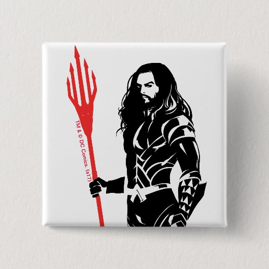 司法連盟|アクアマンポーズノワールアポップ・アートのート 缶バッジ (正面)