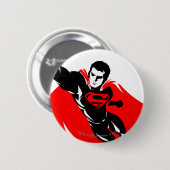 司法連盟|スーパーマン·飛んでいるノワールアポップ・アートのート 缶バッジ (正面&裏面)