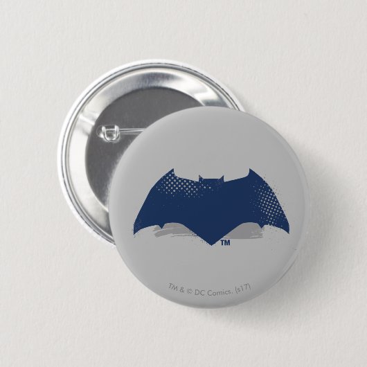 司法連盟|ブラシとハーフトーンのバットマン記号 缶バッジ (正面&裏面)
