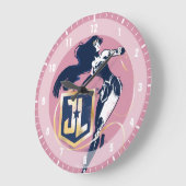 司法連盟|女性疑問に思とJLのアイコンアーポップ・アートのト ラージ壁時計 (傾斜)