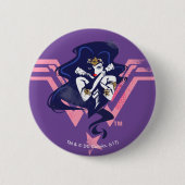 司法連盟|女疑問に思性とシンボルアポップ・アートのート 缶バッジ (正面)