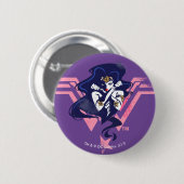 司法連盟|女疑問に思性とシンボルアポップ・アートのート 缶バッジ (正面&裏面)