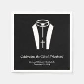 司祭お祝いと司祭カラーデザイン スタンダードカクテルナプキン (正面)