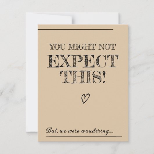 司祭お願いカード。私たちと結婚してくれますか 招待状 (正面)