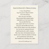 司祭のためのカトリックの祈りの言葉 名刺 (裏面)