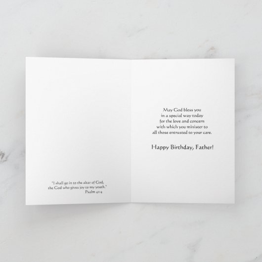 司祭のための誕生日の祈りの言葉の聖餐式のラテン系の祈りの言葉 カード (内部)