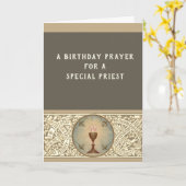 司祭のための誕生日の祈りの言葉の聖餐式のラテン系の祈りの言葉 カード (黄色い花)