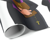 司祭の保持バイブルIFunny聖職者キャラクター ラッピングペーパー (ロールコーナー)