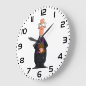 司祭の保持バイブルIFunny聖職者キャラクター ラージ壁時計 (傾斜)