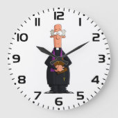 司祭の保持バイブルIFunny聖職者キャラクター ラージ壁時計 (正面)