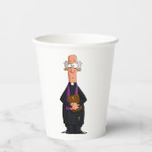 司祭の保持バイブルIFunny聖職者キャラクター 紙コップ (正面)