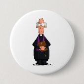 司祭の保持バイブルIFunny聖職者キャラクター 缶バッジ (正面)