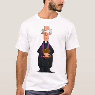 司祭の保持バイブルIFunny聖職者キャラクター Tシャツ