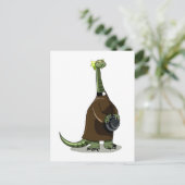 司祭の服を着た台東座のイラストレーション ポストカード (スタンド正面)