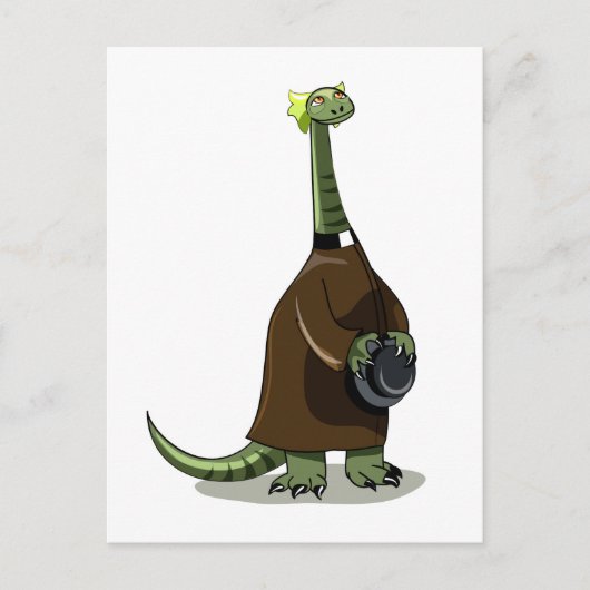 司祭の服を着た台東座のイラストレーション ポストカード (正面)