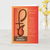 司祭の父の日の名前をカスタムするの羊飼いのスタッフ カード (黄色い花)