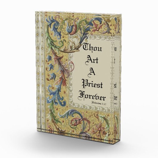 司祭の聖職授与式記念日の中世芸術 フォトブロック (右)