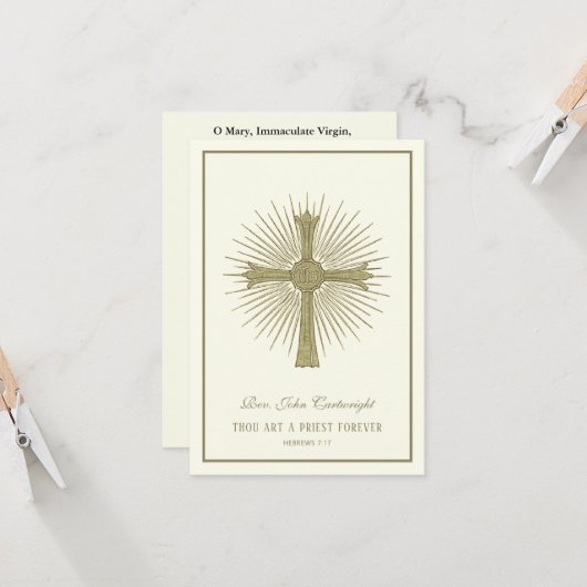 司祭の記念日の記憶祈りの言葉 カード (正面/裏面インサイチュ)