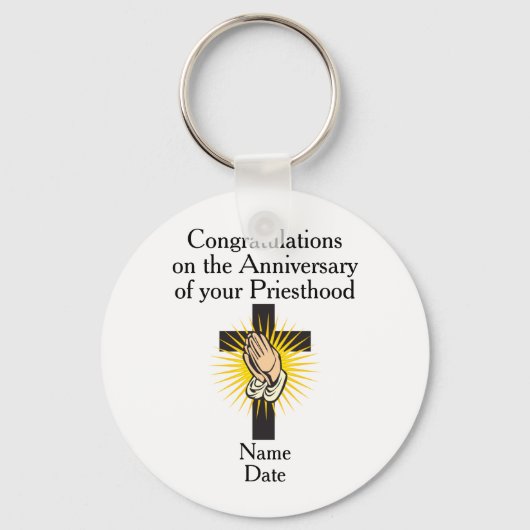 司祭の記念日の退職誕生日 キーホルダー (正面)