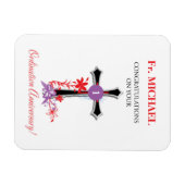 司祭の記念日ブラッククロス マグネット (横)