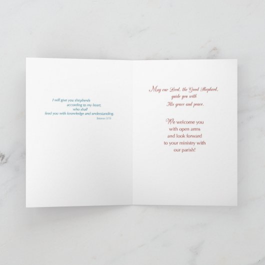司祭は私達の教区に歓迎し、良い羊飼い カード (内部)
