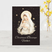 司祭クリスマス恵みマドンナと子供 カード (黄色い花)