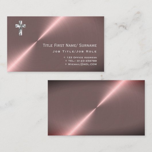 司祭モダン牧師デアコン聖職者 名刺 (正面/裏面)