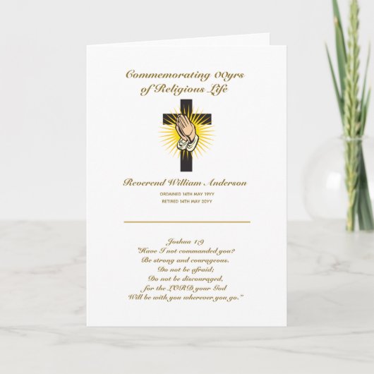 司祭リタイアパーソナライズされたカード聖句 カード (正面)