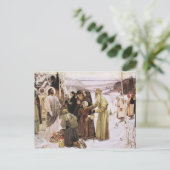 司祭ロシアのと農民がイエスを崇拝 ポストカード (スタンド正面)