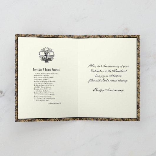 司祭叙位記念日エレガント金ゴールド カード (内部)