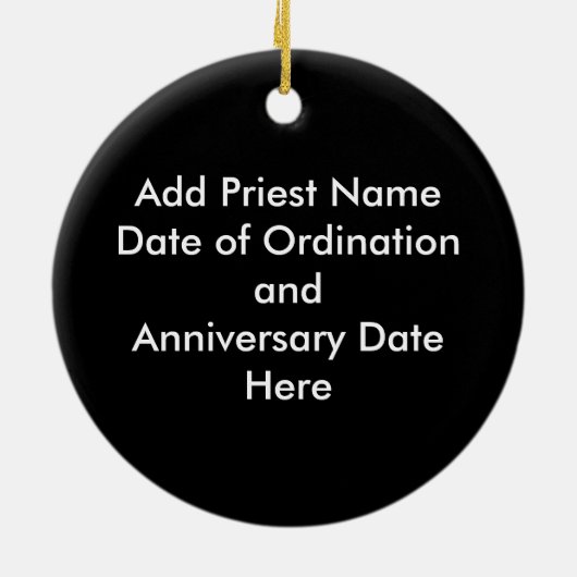 司祭叙位記念日パーソナライズされた贈 セラミックオーナメント (裏面)
