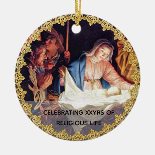 司祭叙階記念出生カスタム セラミックオーナメント (正面)
