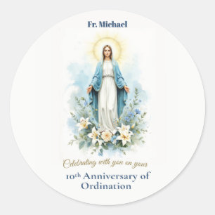 司祭叙階10周年マリアの祝福 ラウンドシール