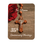 司祭叙階35周年記念のバラとロザリオ マグネット (縦)