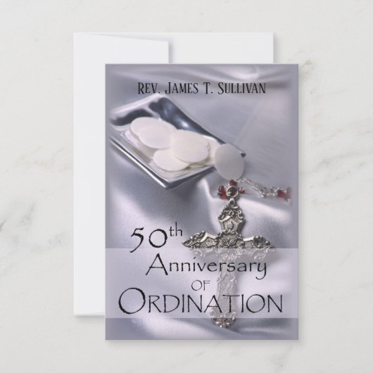 司祭叙階50周年記念 名前入り祈祷カード サンキューカード (正面)