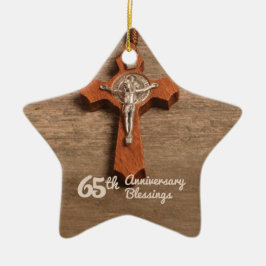 司祭叙階65周年記念バラとロザリオ セラミックオーナメント