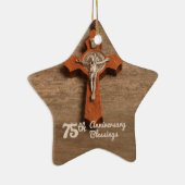司祭叙階75周年記念のバラとロザリオ セラミックオーナメント (右)