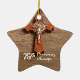 司祭叙階75周年記念のバラとロザリオ セラミックオーナメント