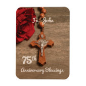 司祭叙階75周年記念のバラとロザリオ マグネット (縦)