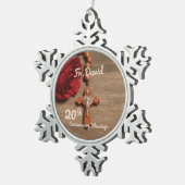 司祭20周年記念バラとロザリオ スノーフレークピューターオーナメント (右)